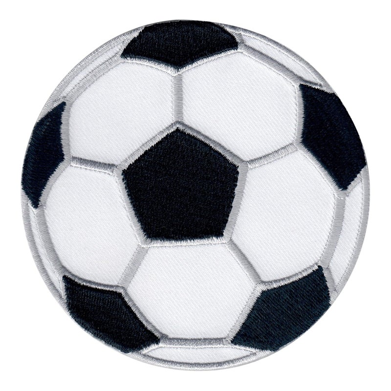 PatchMommy Soccer Ball Patch Football Sports 3.5 Inch, Iron On/Sew On - Appliques for Kids Children - Image 1